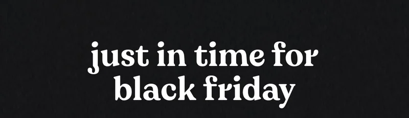 just in time for black friday