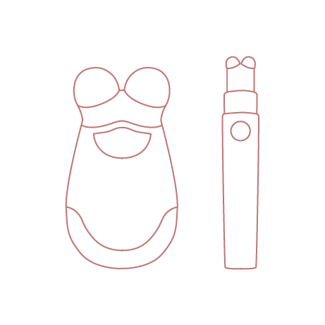 Rose-colored outline of NuFACE Trinity + FIX