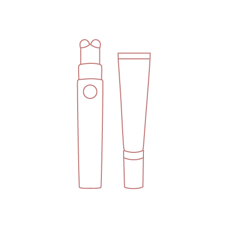 Rose-colored outline of NuFACE FIX + FIX Serum