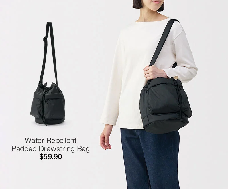 Shop Water Repellent Padded Drawstring Bag
