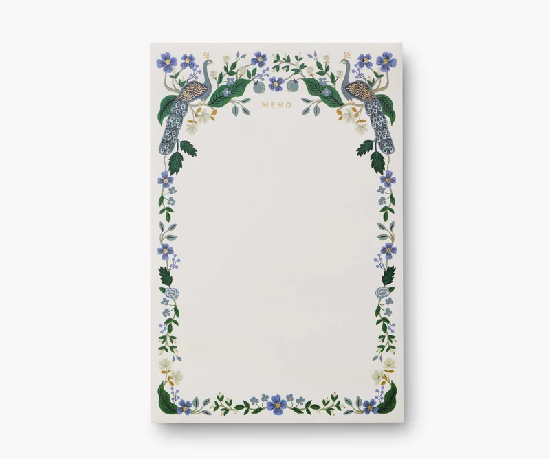 Image of Large Memo Notepad - Peacock