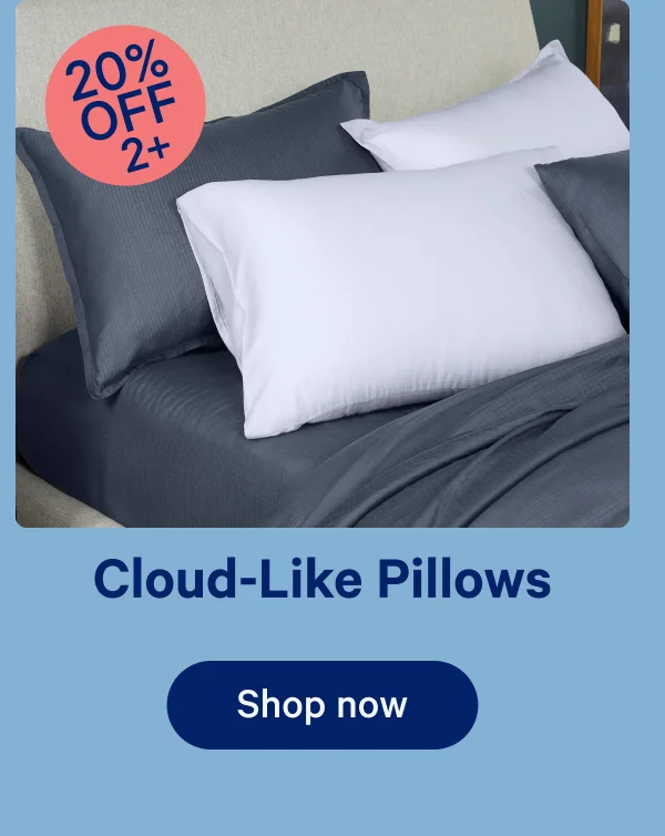 Cloud-Like Pillows; 30% off 2+