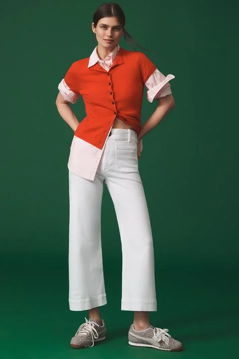 The Colette Cropped Wide-Leg Jeans by Maeve