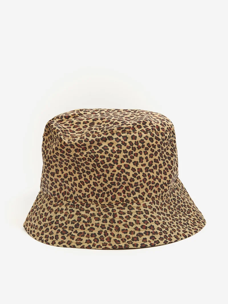 Image of Engineered Garments Bucket Hat - Khaki Nylon Leopard Print