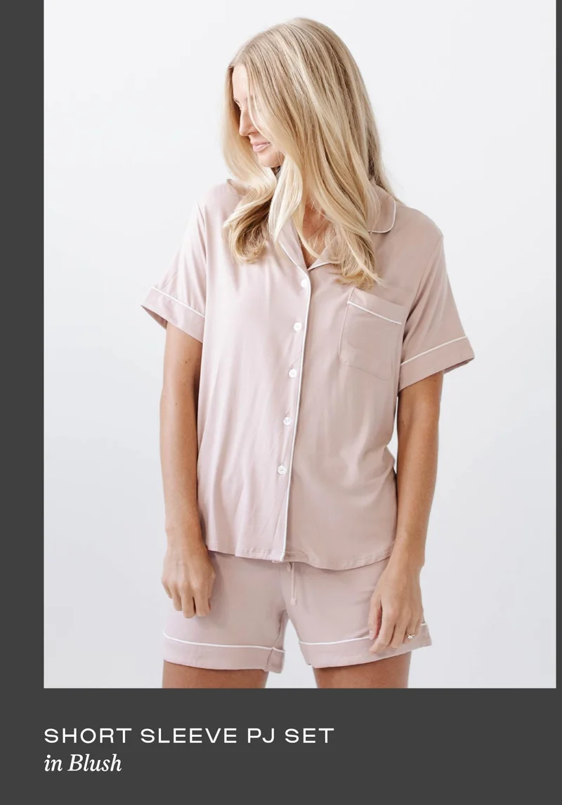 Short Sleeve PJ Set in Blush - Shop Now