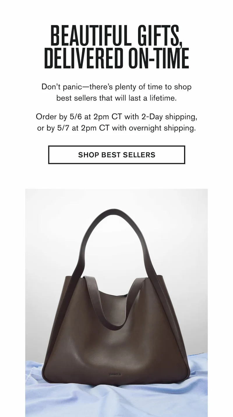 BEAUTIFUL GIFTS, DELIVER ON-TIME | Don’t panic—there’s plenty of time to shop best sellers that will last a lifetime.  Order by&nbsp;5/6 at 2pm CT&nbsp;with&nbsp;2-Day shipping, or by&nbsp;5/7 at 2pm CT&nbsp;with&nbsp;overnight shipping. | SHOP BEST SELLERS