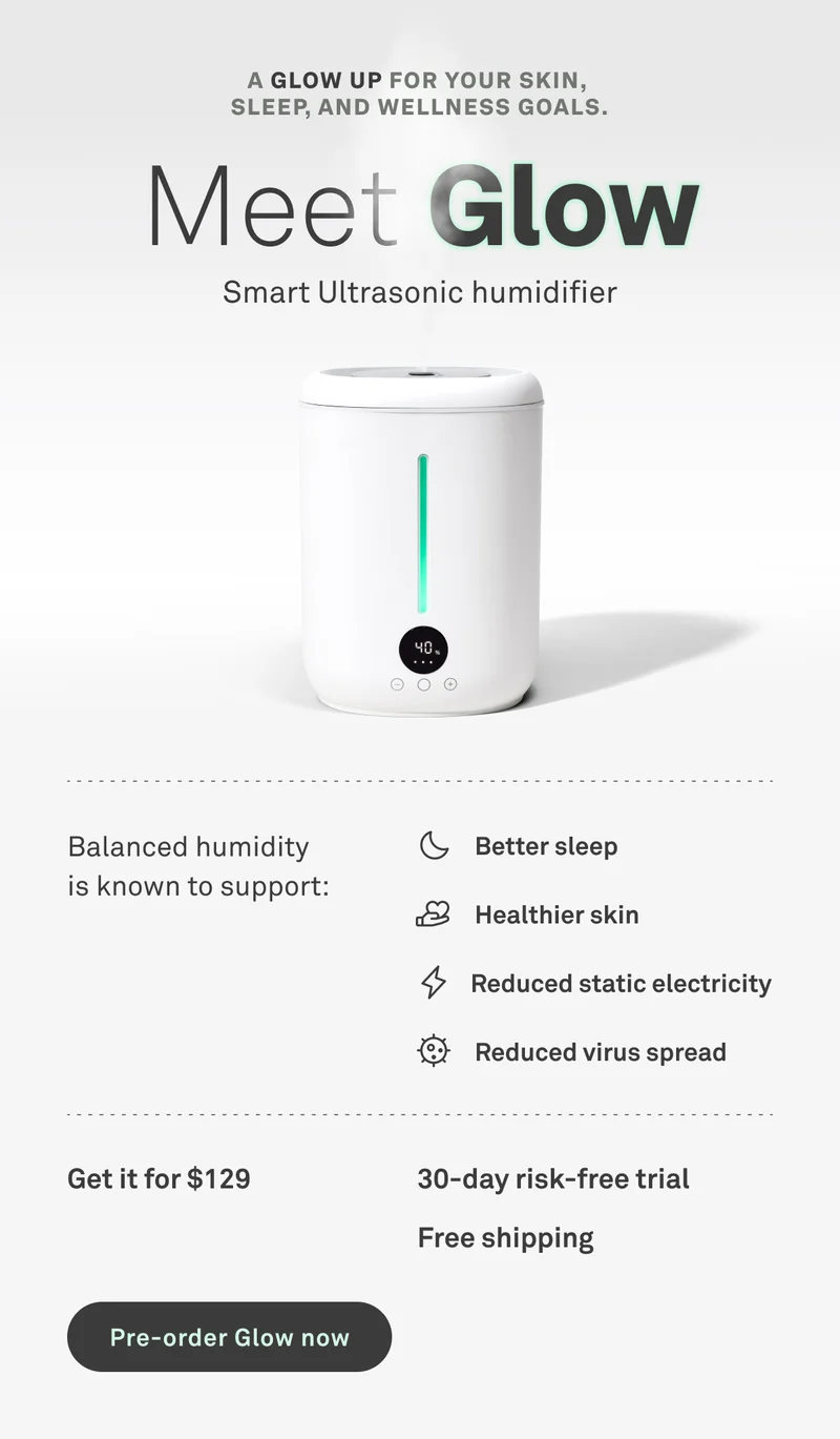 Meet Glow: Smart Ultrasonic Humidifier