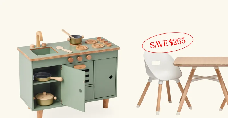 The Creative Play bundle. INCLUDES: Play Kit, Play Kitchen, and Giant Coloring Sheets. SAVE $265 SHOP NOW