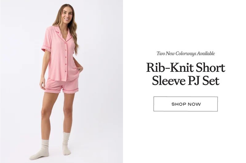 Rib-Knit Short Sleeve PJ Set