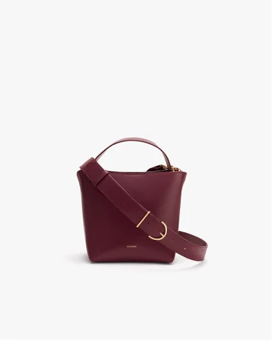 Mini Linea Bucket Bag Cherry