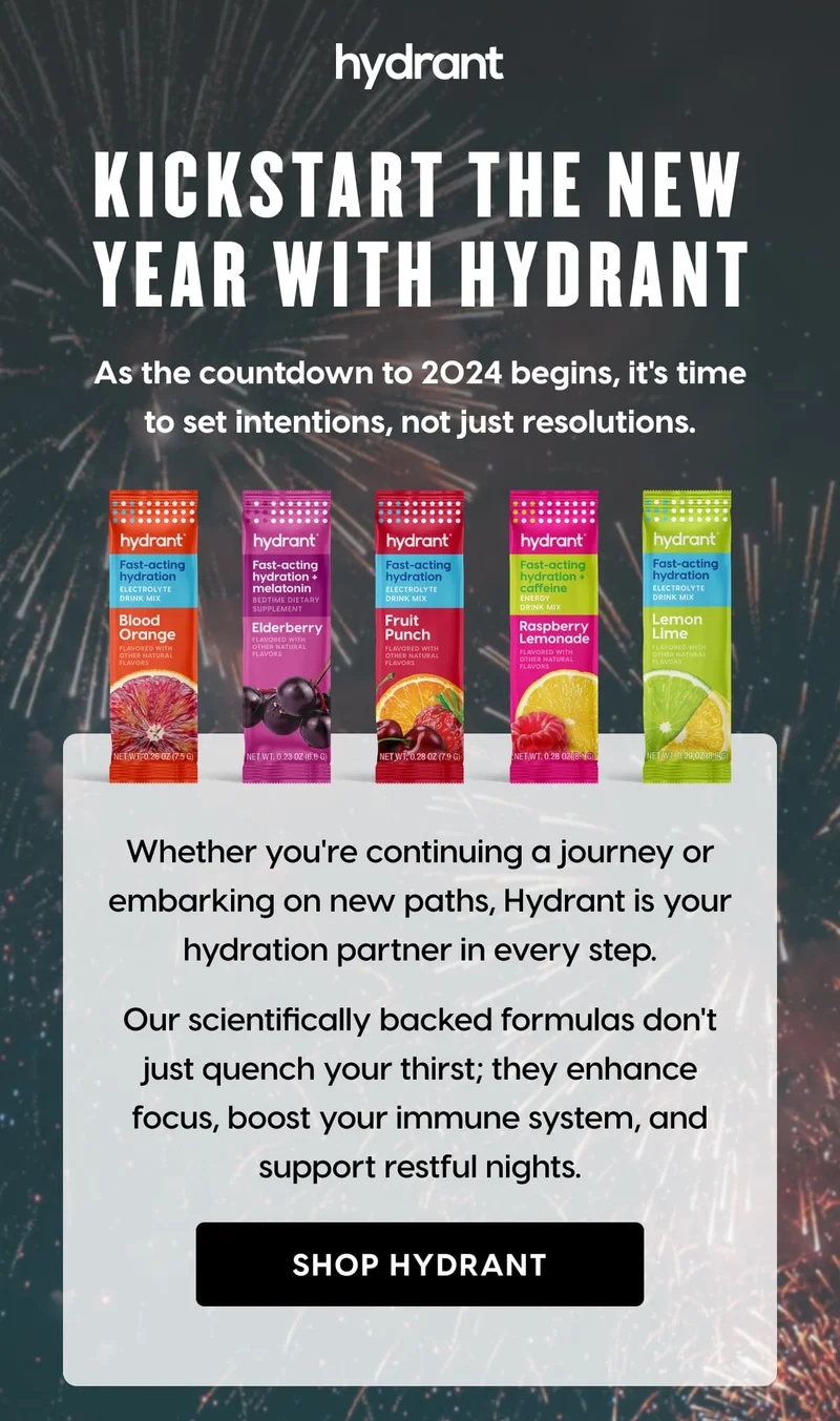 KICKSTART THE NEW YEAR WITH HYDRANT | SHOP HYDRANT