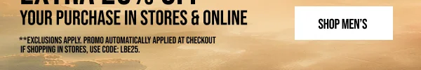 Extra 25% off Shop Men's