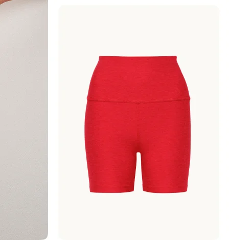 Spacedye Keep Pace 5" Biker Short in Candy Apple Red Heather