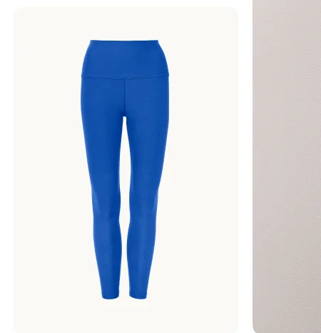 Spacedye Caught In The Midi High Waisted Legging in Court Blue Heather