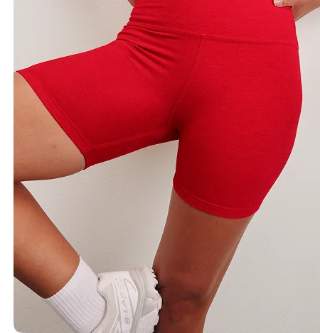 Spacedye Keep Pace 5" Biker Short in Candy Apple Red Heather