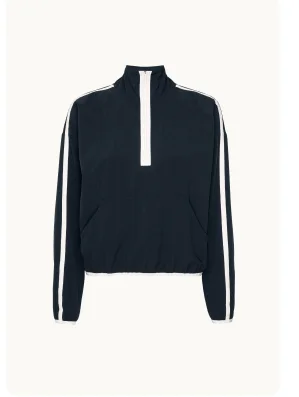 Stretch Woven Course Contrast Half Zip Pullover