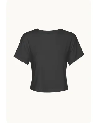 Featherweight Cropped Tee in Darkest Night
