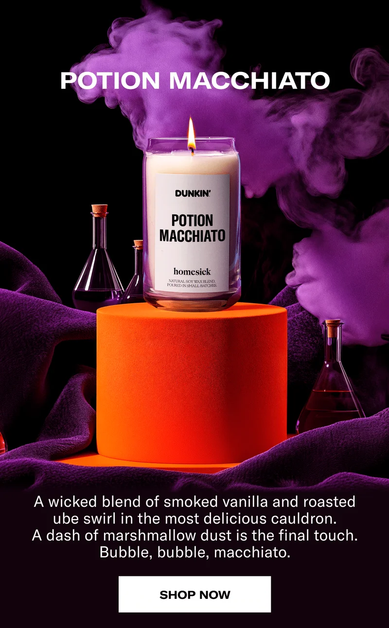POTION MACCHIATO | A wicked blend of smoked vanilla and roasted ube swirl in the most delicious cauldron. A dash of marshmallow dust is the final touch. Bubble, bubble, macchiato. | SHOP NOW