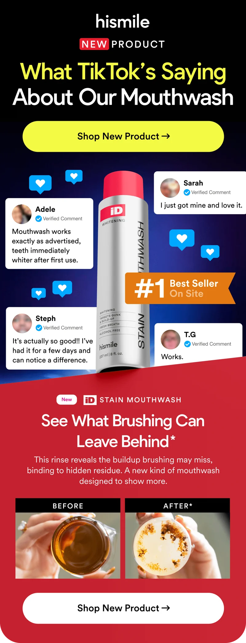 What TikTok’s saying about our mouthwash. See what brushing can leave behind. This rinse reveals the buildup brushing may miss, binding to hidden residue. A new kind of mouthwash designed to show more.