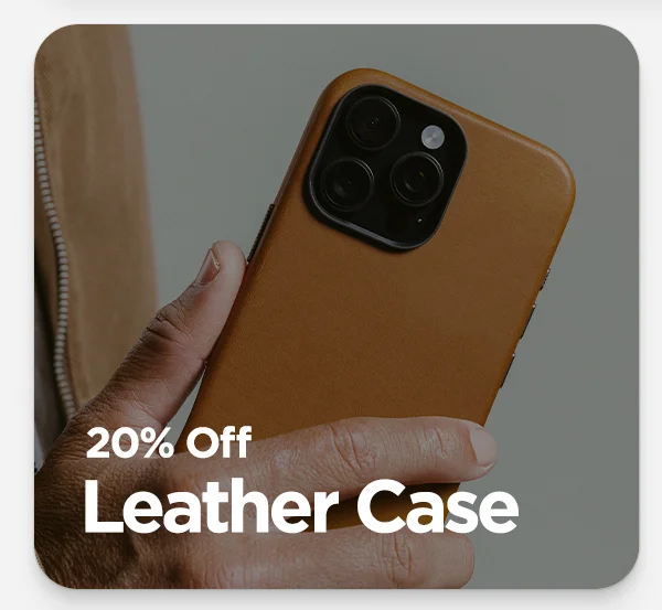 20% off leather case. Featuring English Tand Traditional Case for iPhone 16 Pro.
