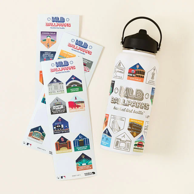 MLB Ballparks Bucket List Water Bottle