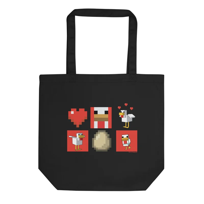 Image of Minecraft Red Chicken Family Eco Tote Bag