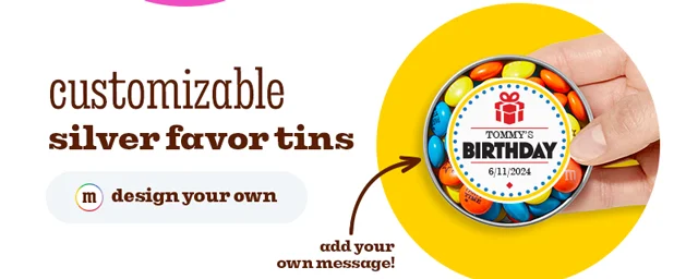 CUSTOMIZABLE SILVER FAVOR TINS