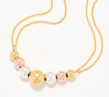 UltraFine 950 Silver Adjustable Bead 18"-32" Necklace
