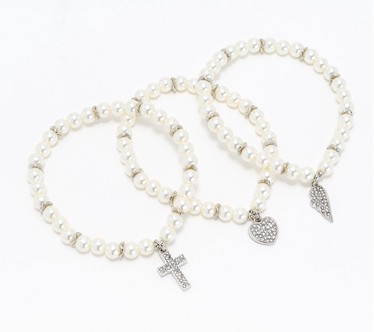 Always By My Side 3-Piece Faux Pearl Bracelets by Valerie