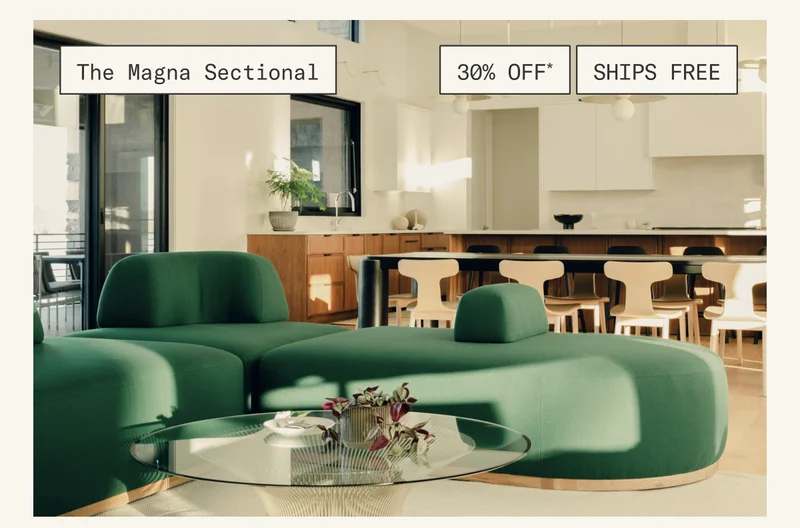 Enjoy 30%* off & Free Shipping on The Magna Sectional