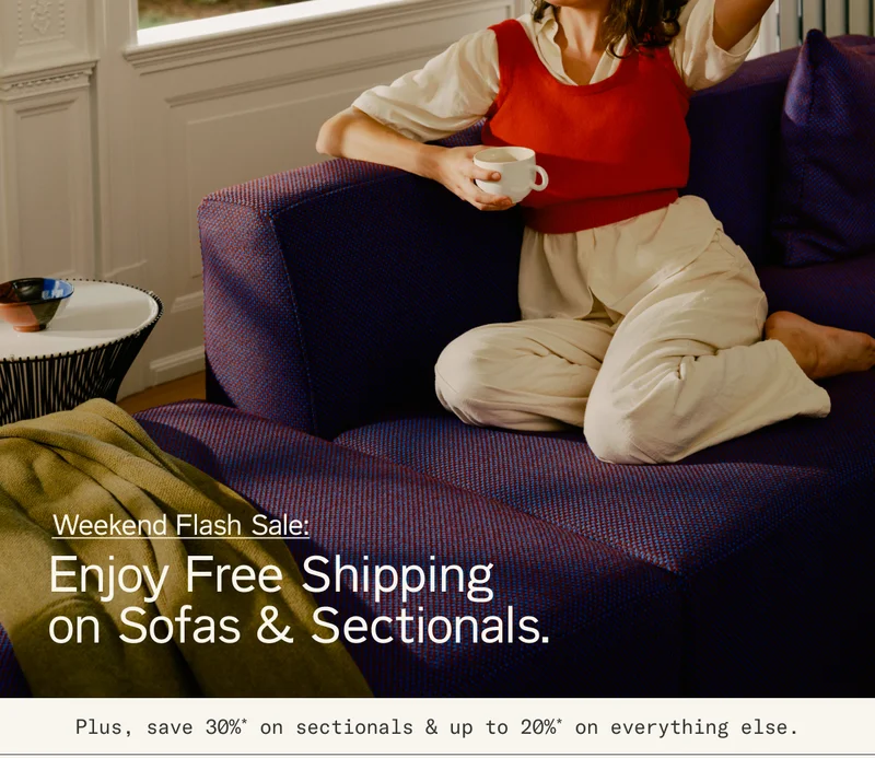 Weekend Flash Sale: Sofas & Sectionals ship free!