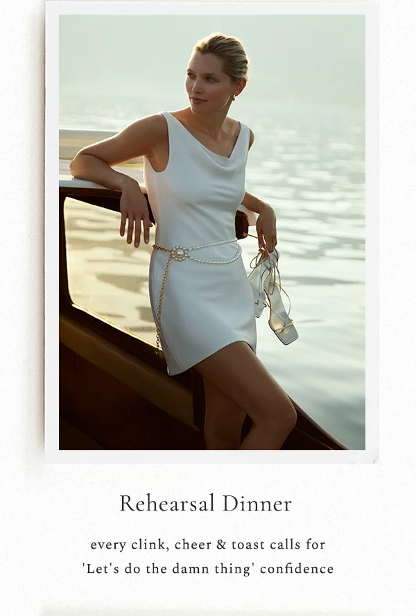 REHEARSAL DINNER every clink, cheer & toast calls for 'Let's do the damn thing' confidence