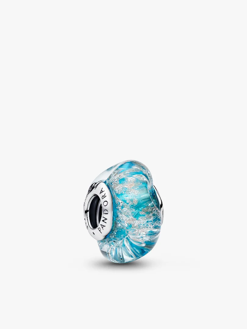 Turquoise Murano Glass & Glitter Charm Turquoise Murano Glass & Glitter Charm