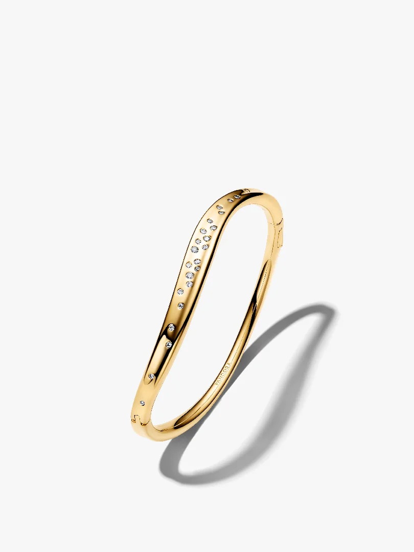 Organically Shaped Stone-Set Bangle Organically Shaped Stone-Set Bangle
