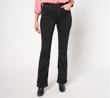 nicole by Nicole Miller Regular_Snapped High Rise Bootcut Jean