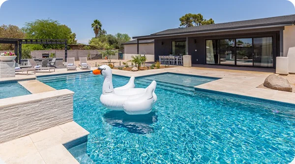 Relax in a private home with spacious pool and hot tub in Scottsdale, Arizona.