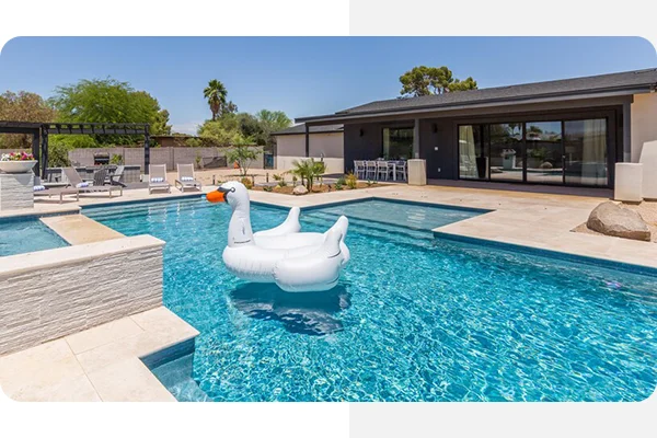 Relax in a private home with spacious pool and hot tub in Scottsdale, Arizona.