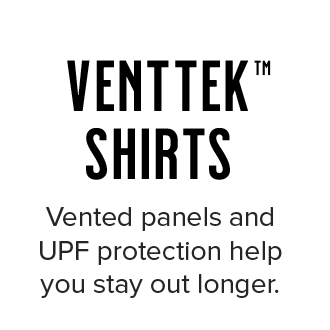 Vented panels and UPF protection help you stay out longer.