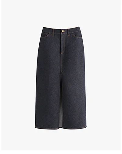 Front Slit Maxi Skirt Indigo