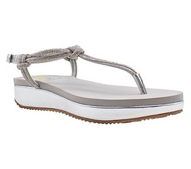 Volatile Rhinestone Thong Sandal-Calypso