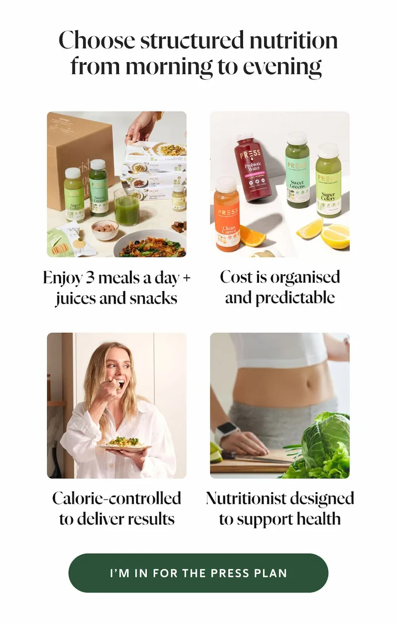 Choose structured nutrition from morning to evening  ✅Enjoy 3 meals a day + juices and snacks  ✅Cost is organised and predictable ✅ Calorie-controlled to deliver results  ✅Nutritionist designed to support overall health