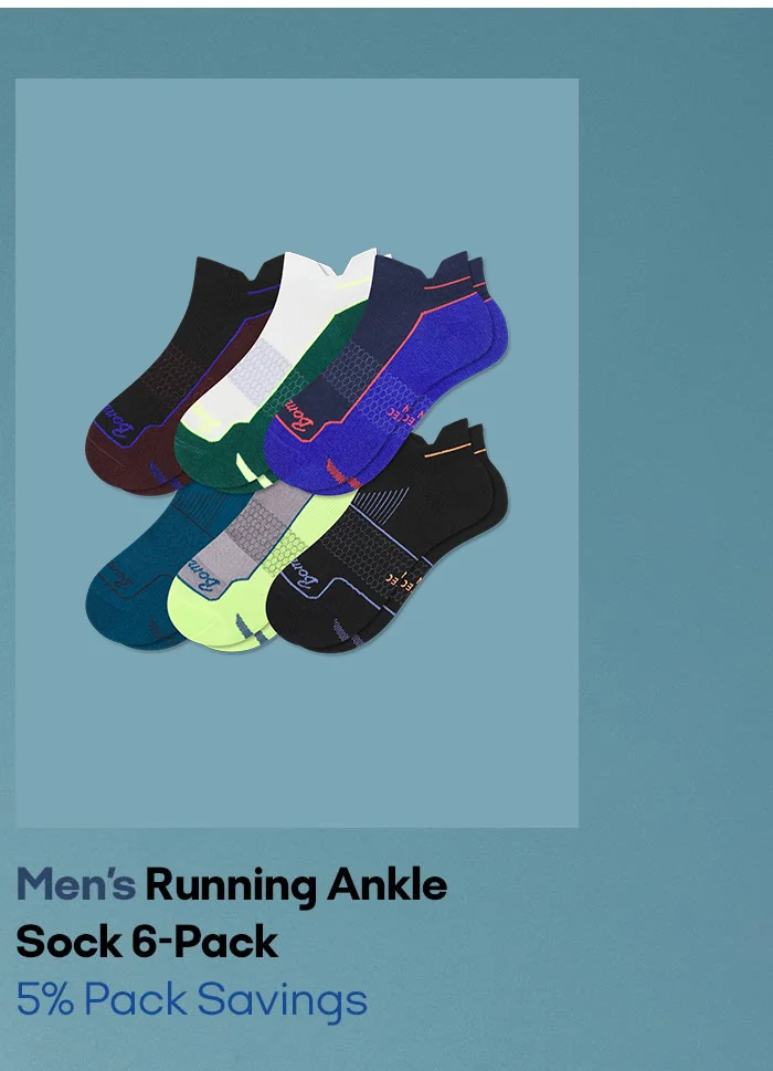 Men's Running Ankle Sock 6-Pack 5% Pack Savings