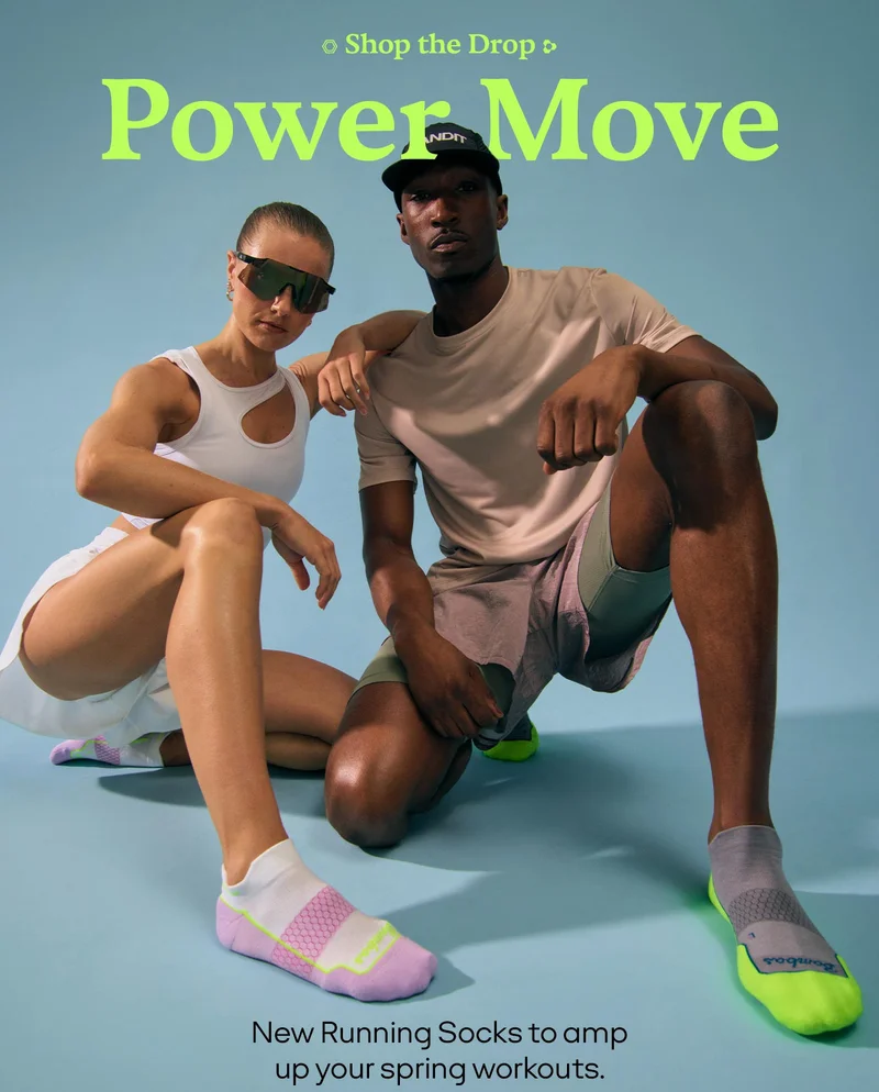 Shop the Drop | Power Move | New Running Socks to amp up your spring workouts.