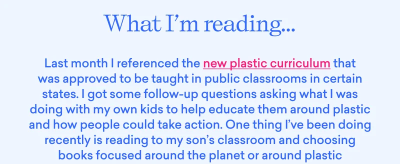 New plastic curriculum