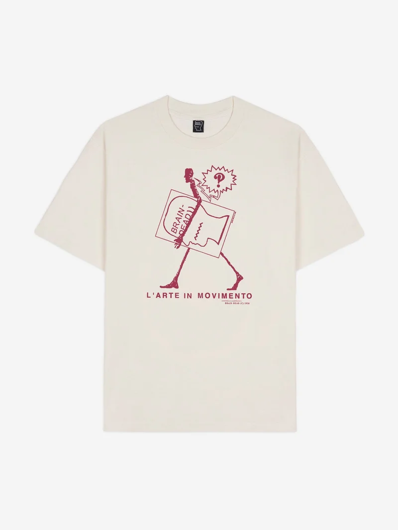Image of Brain Dead Movimento T-Shirt - Cream