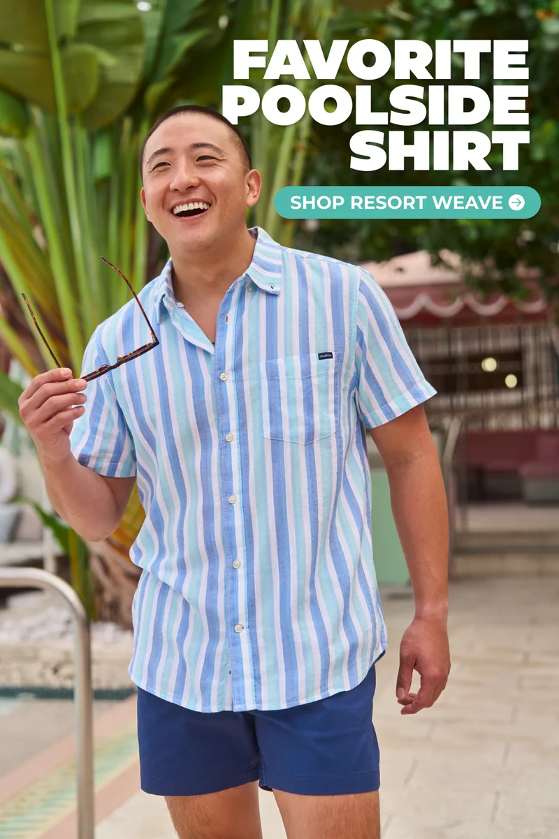 FAVORITE POOLSIDE SHIRT: The Resort Weave Friday Shirt