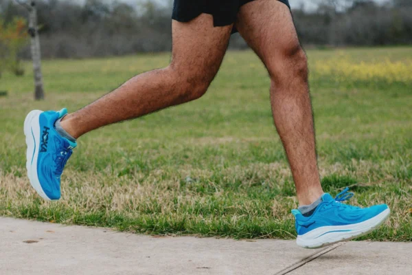 Man wearing HOKA shoes