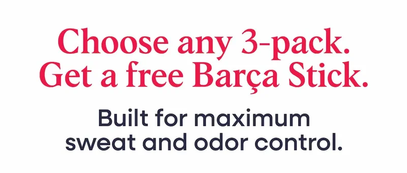 Choose any 3 pack, get a free Barca stick