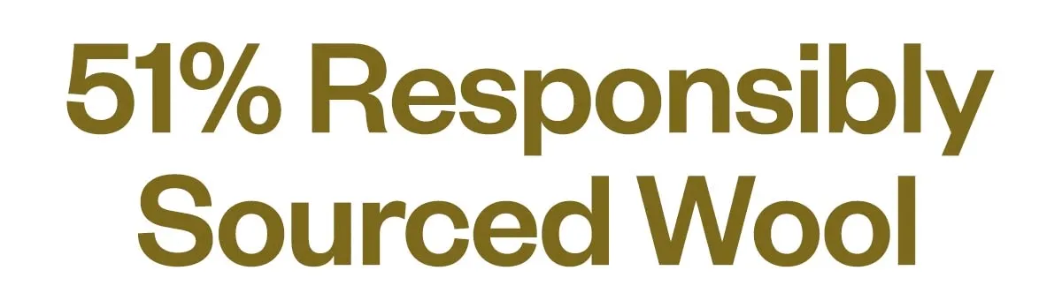 51% responsibly sources wool.