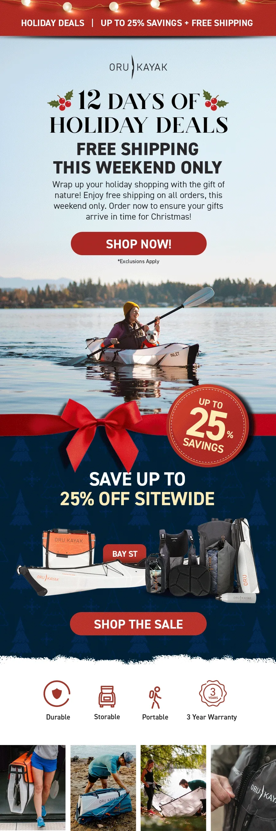 Holiday Deals! Save up to 25% off sitewide + get FREE SHIPPING, this weekend only!
